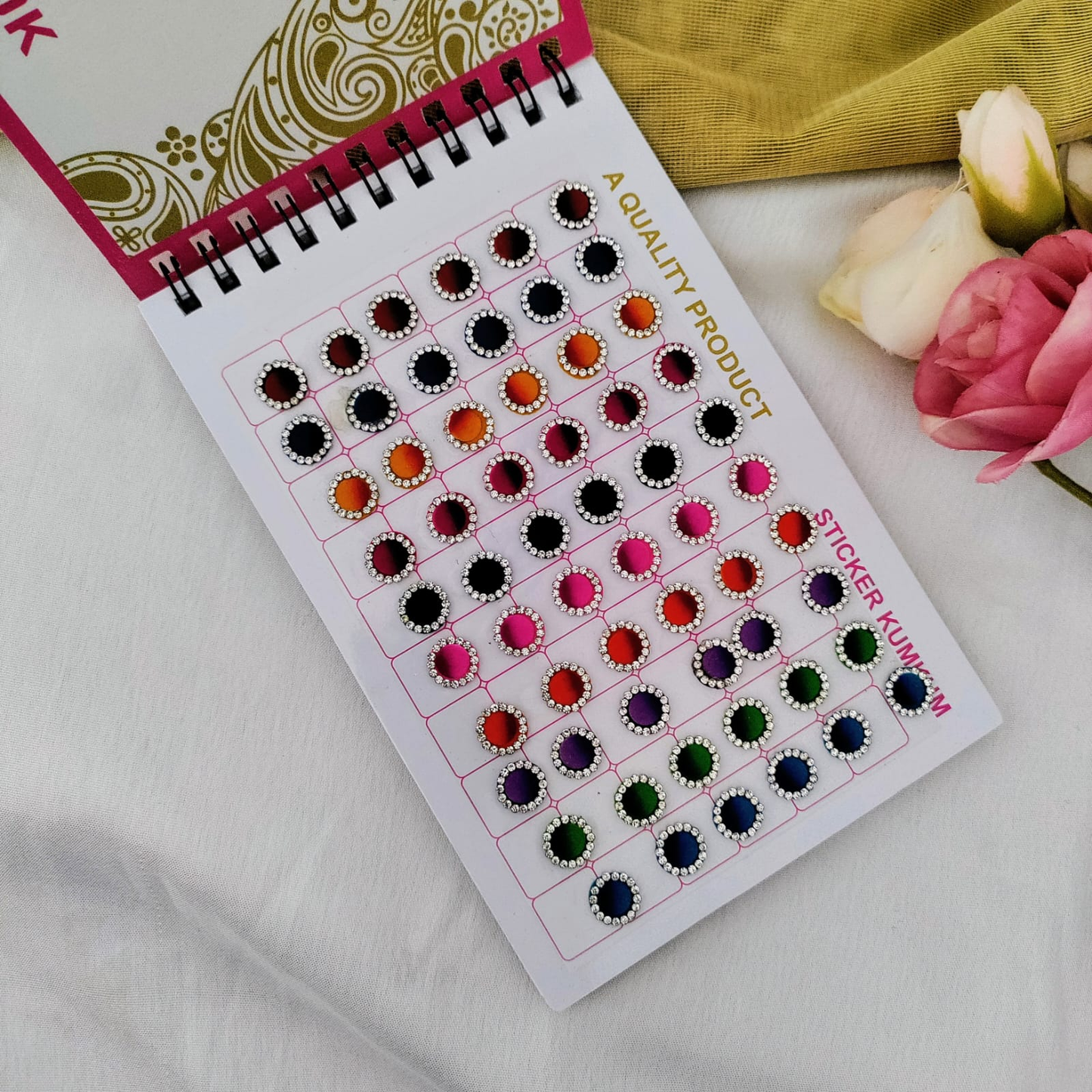 300 pcs Stone Bindi Spiral booklet - Shaded border