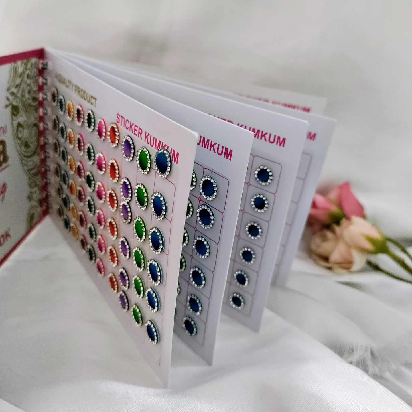 300 pcs Stone Bindi Spiral booklet - Shaded border