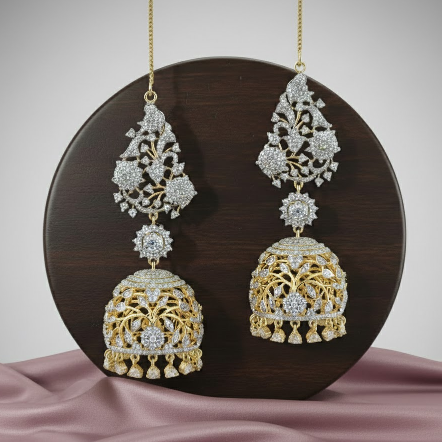 A gorgeous Kushboo Inspired CZ jumkha