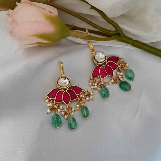 Floral design Jadau earcuff/Bugadi