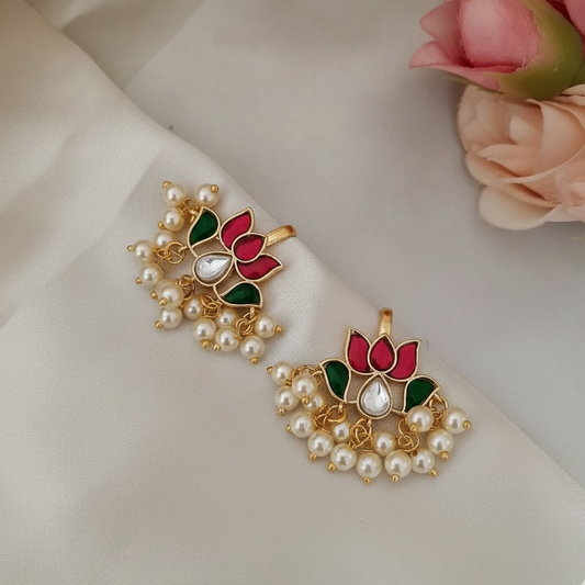 Lotus design Jadau earcuff/Bugadi