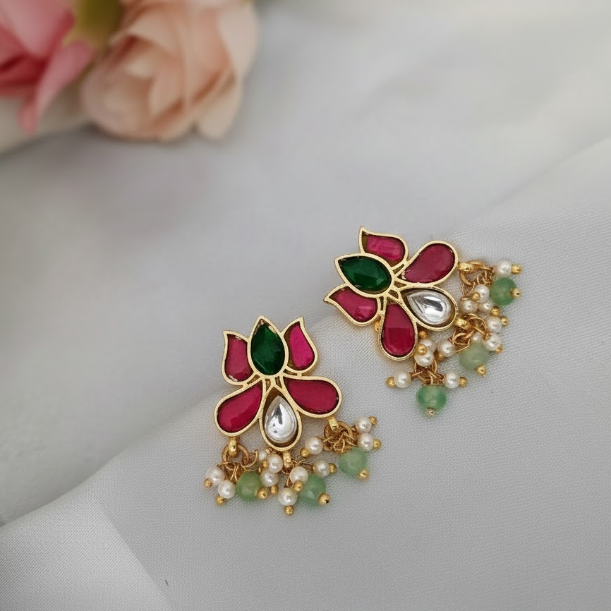 Lotus design Jadau earcuff/Bugadi