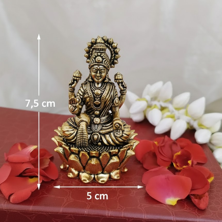Brass Goddess Lakshmi idol -7.5 cm