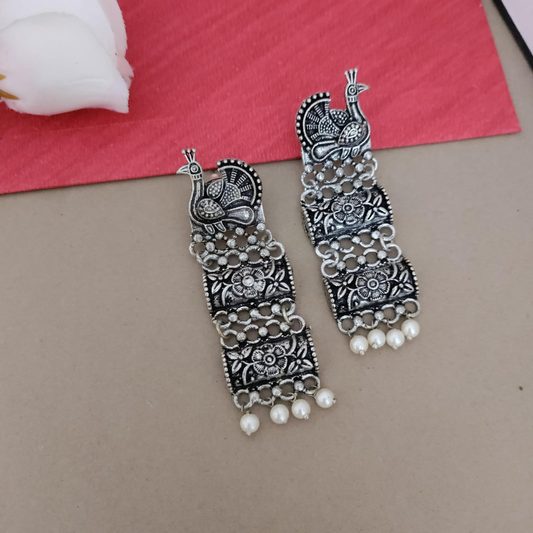 Peacock long sla earring