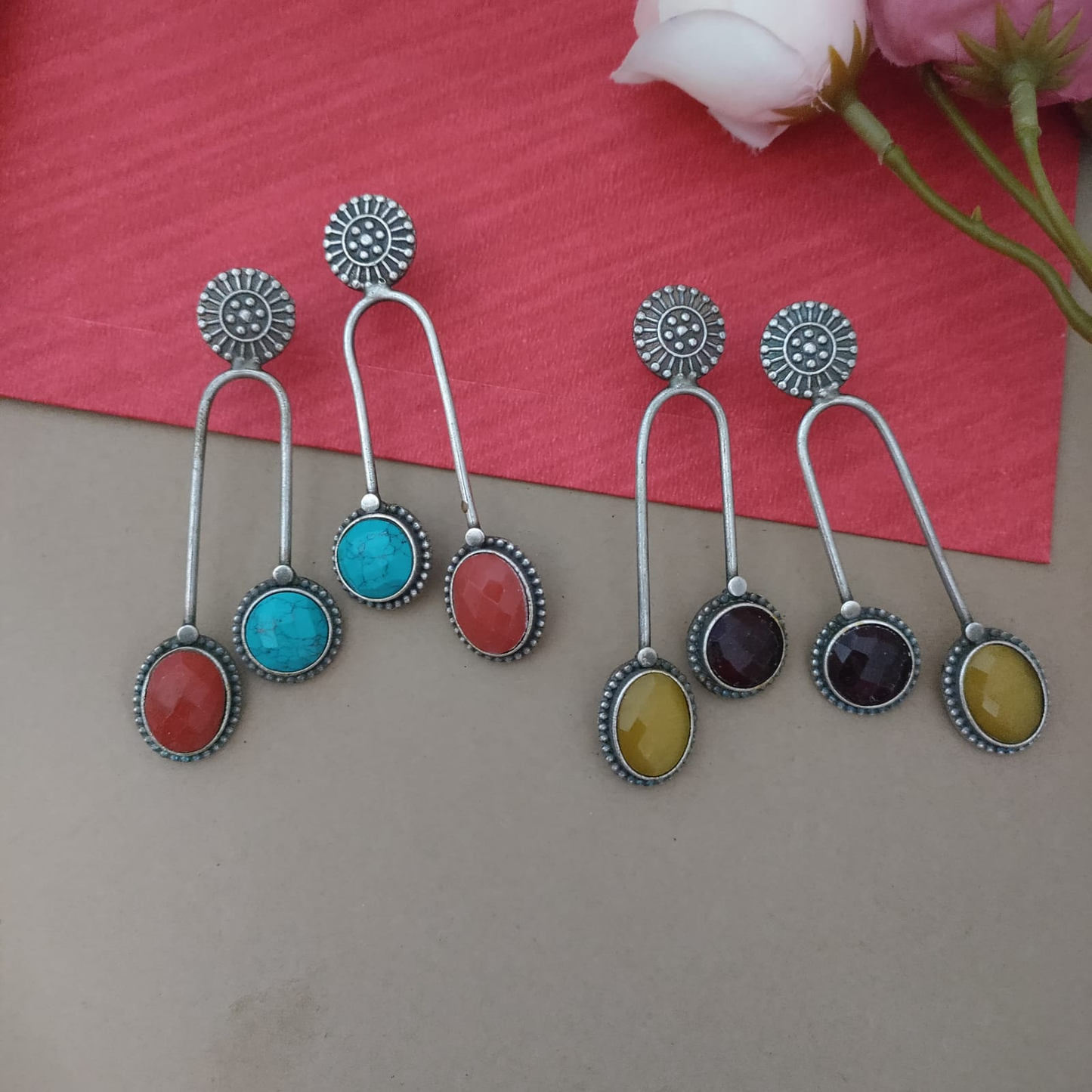 SLA long stone earring