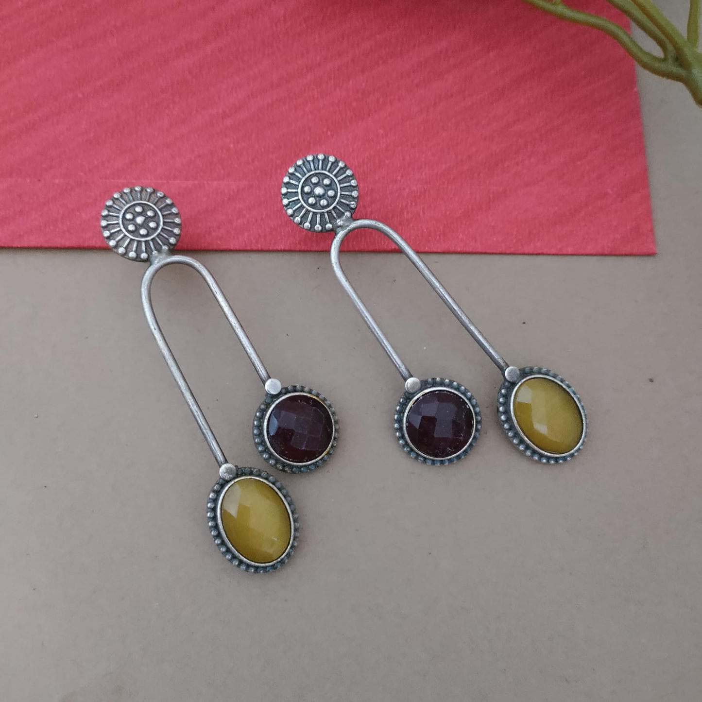 SLA long stone earring