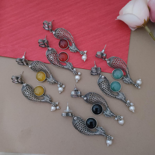 Fish SLA stone earring