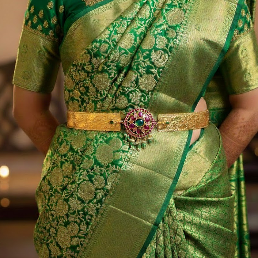 Jadau kundan pendant Hipbelt