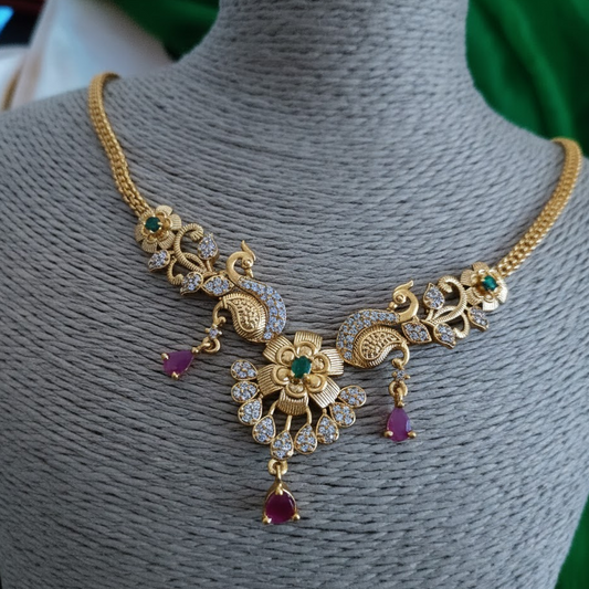 Floral design simple necklace set