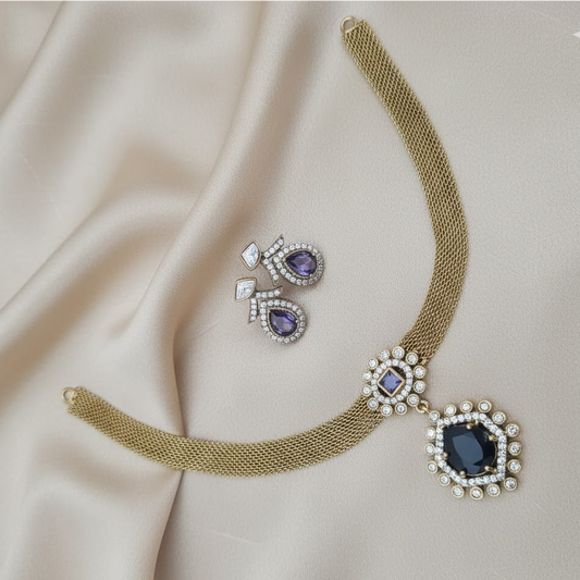 Adigai antique finish necklace set