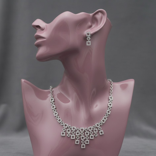 Small square shaped layered Necklace