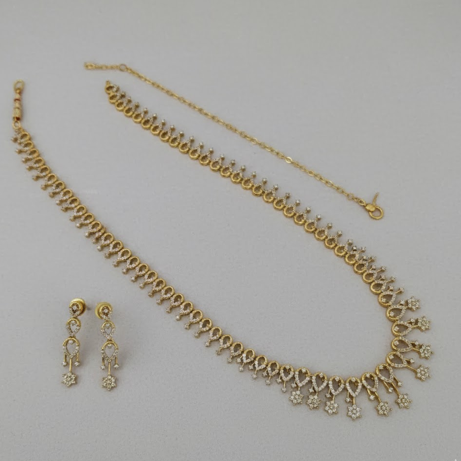 Long CZ stone necklace
