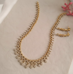 Long CZ stone necklace