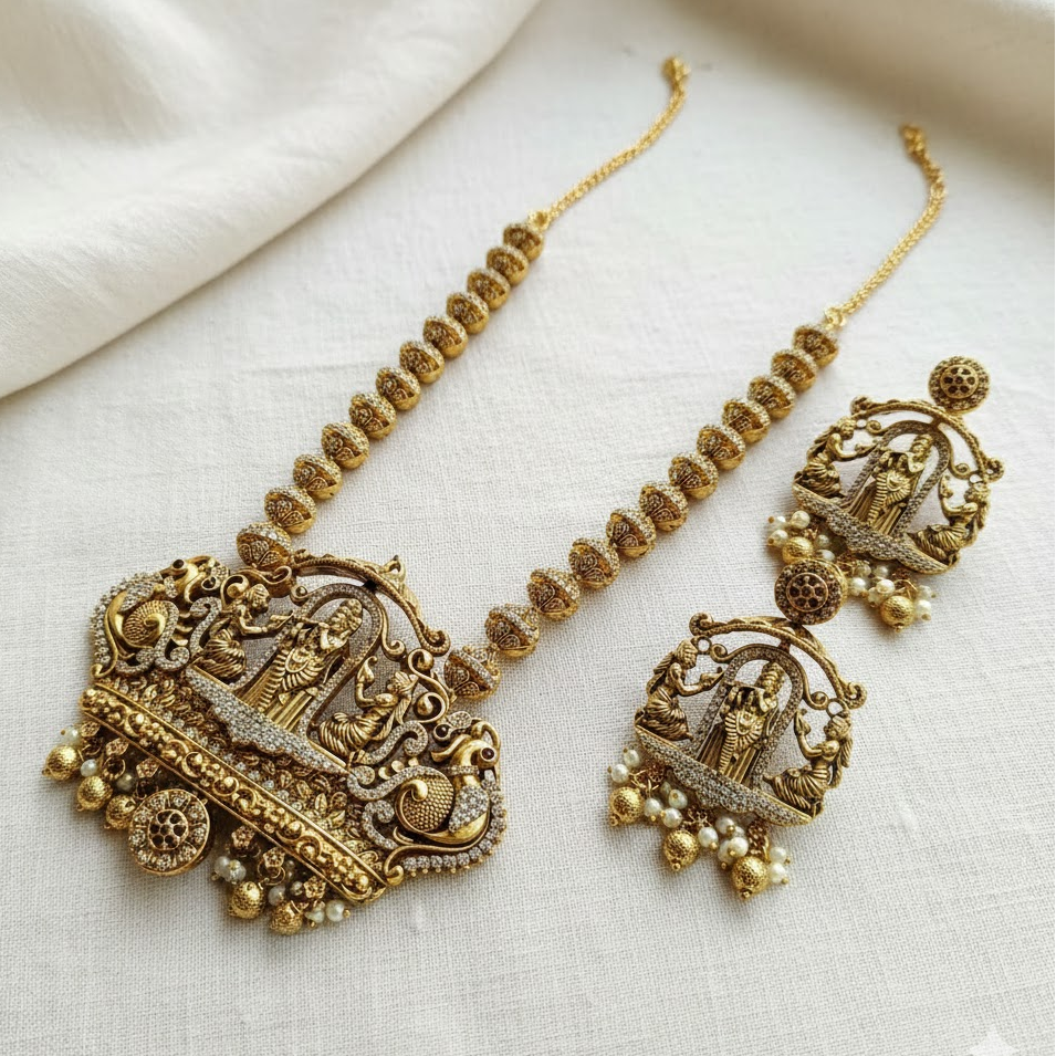 Impeccable design Krishna pendant Long Necklace