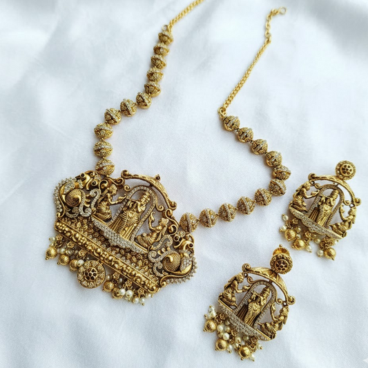 Impeccable design Krishna pendant Long Necklace