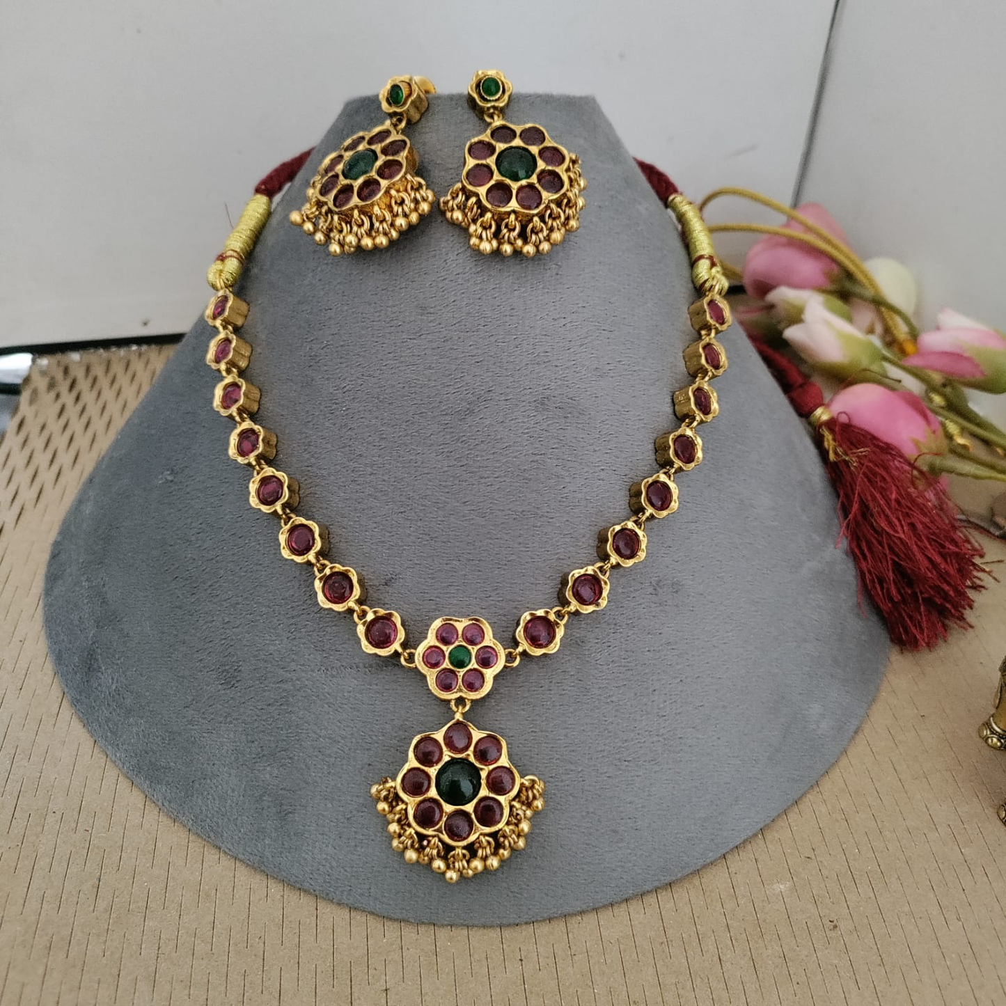 2 in 1 Reversible Kemp stone necklace