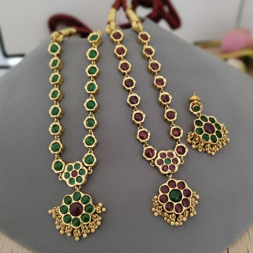 2 in 1 Reversible Kemp stone necklace