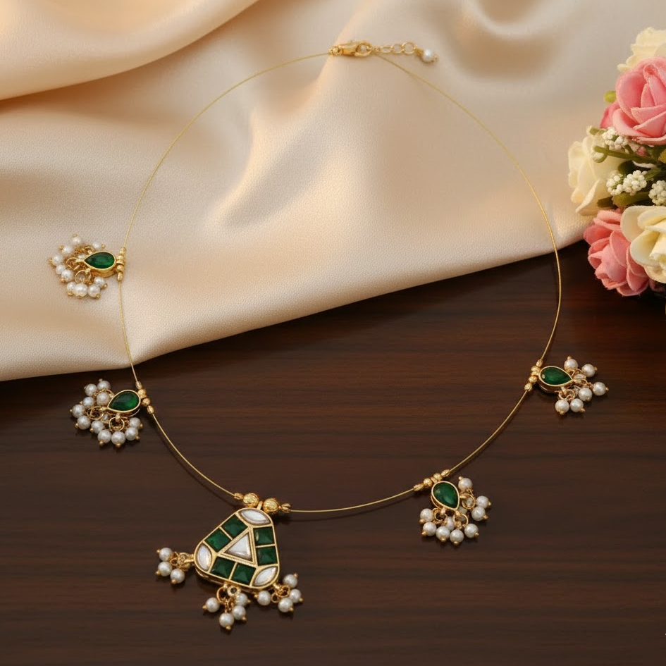 Gorgeous Invisible triangle necklace set