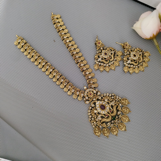 Lakshmi coin mid length necklace set