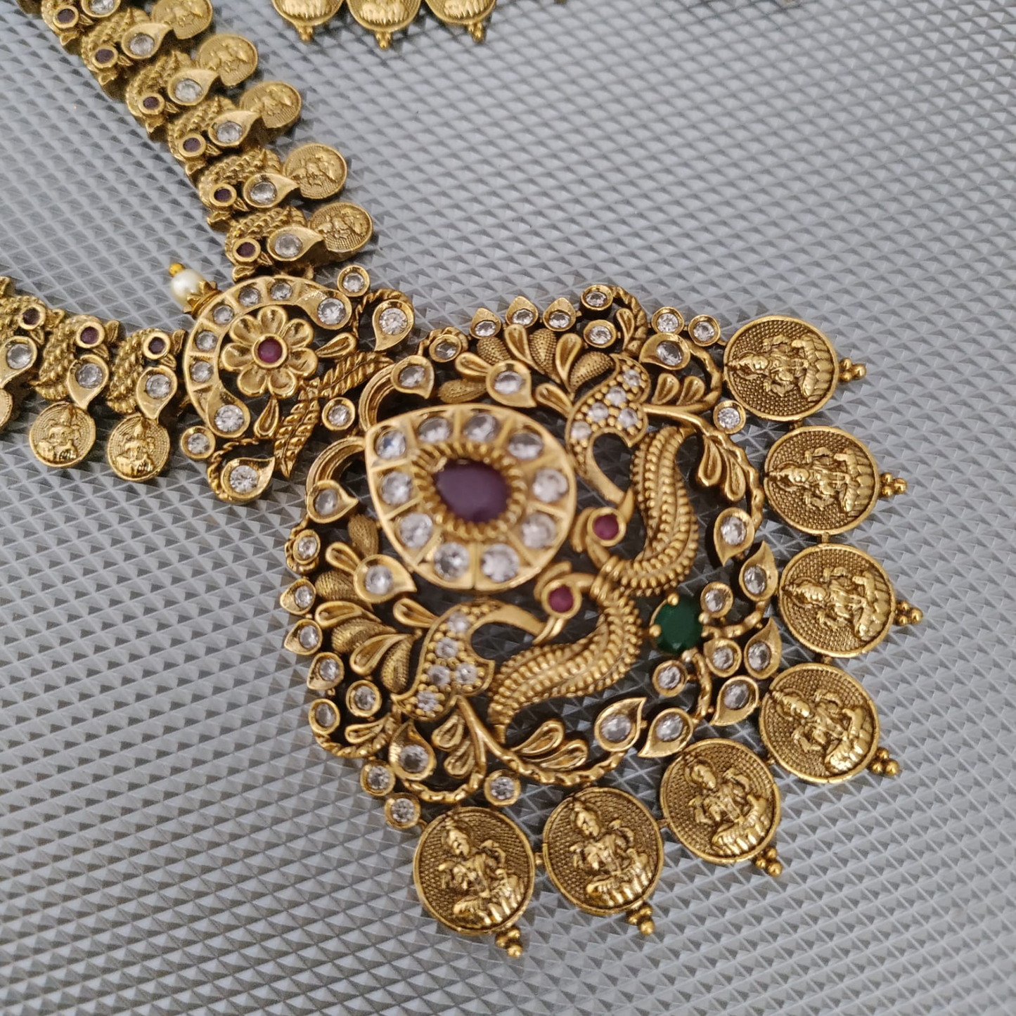 Lakshmi coin mid length necklace set