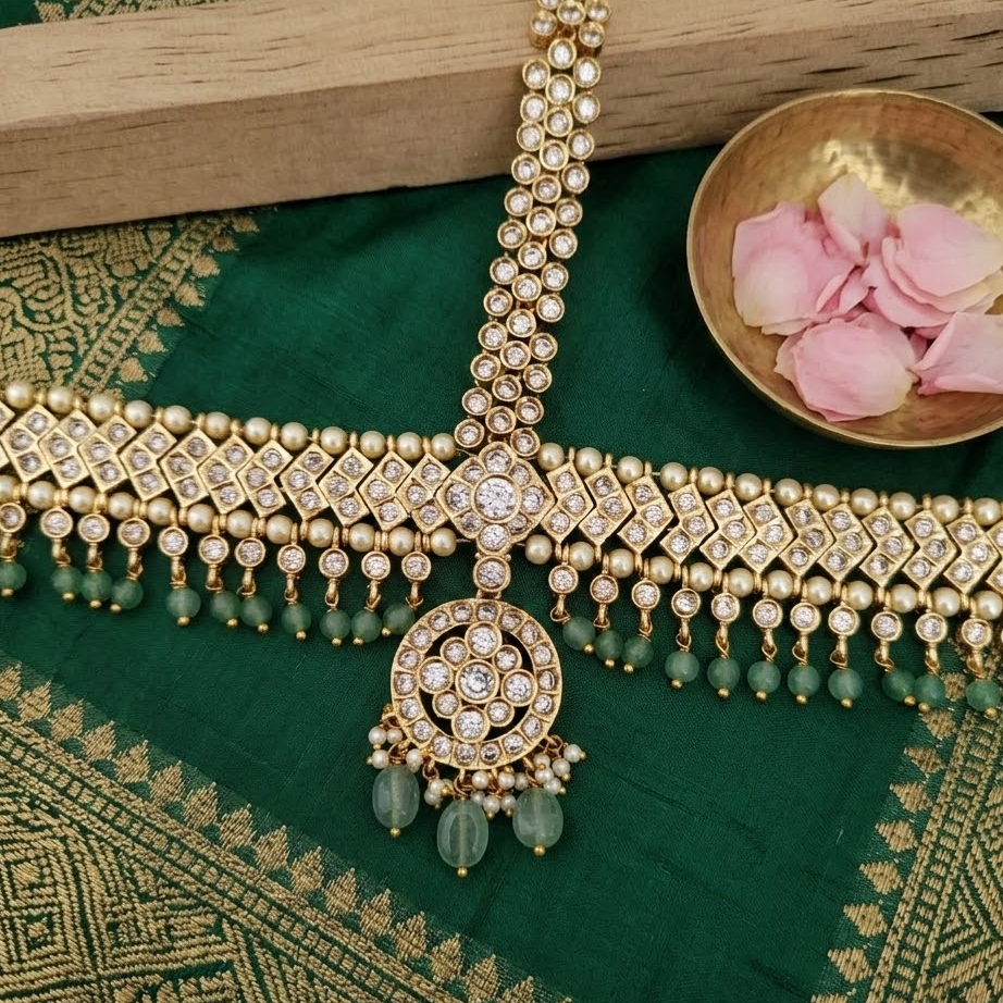 White stone bridal Matha patti/Head set