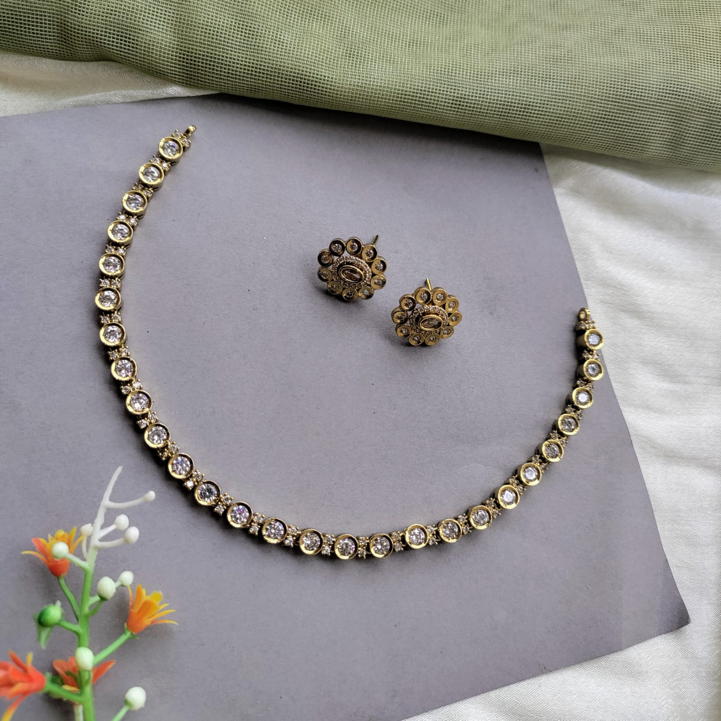 Simple white stone necklace