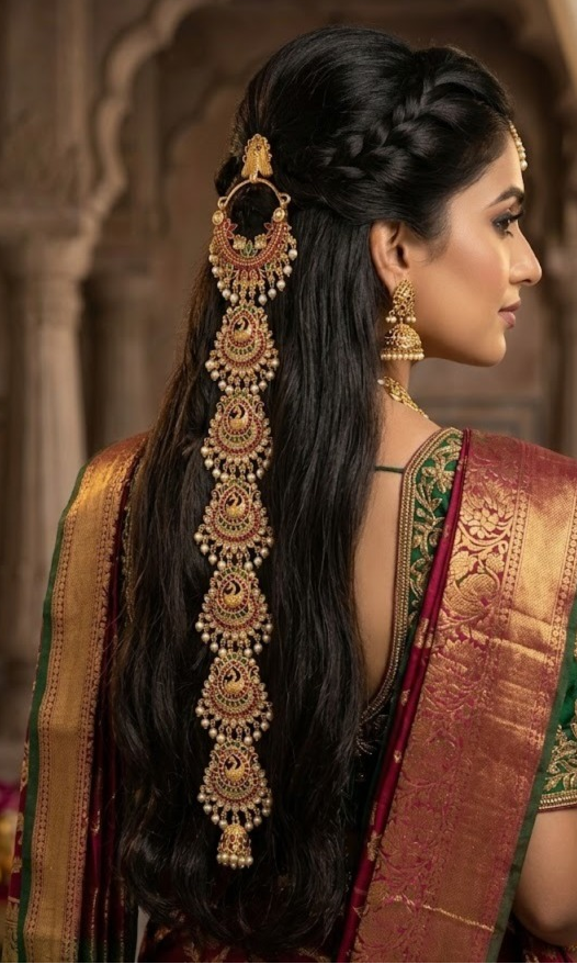 Hair Choti/ Jada billa peacock design