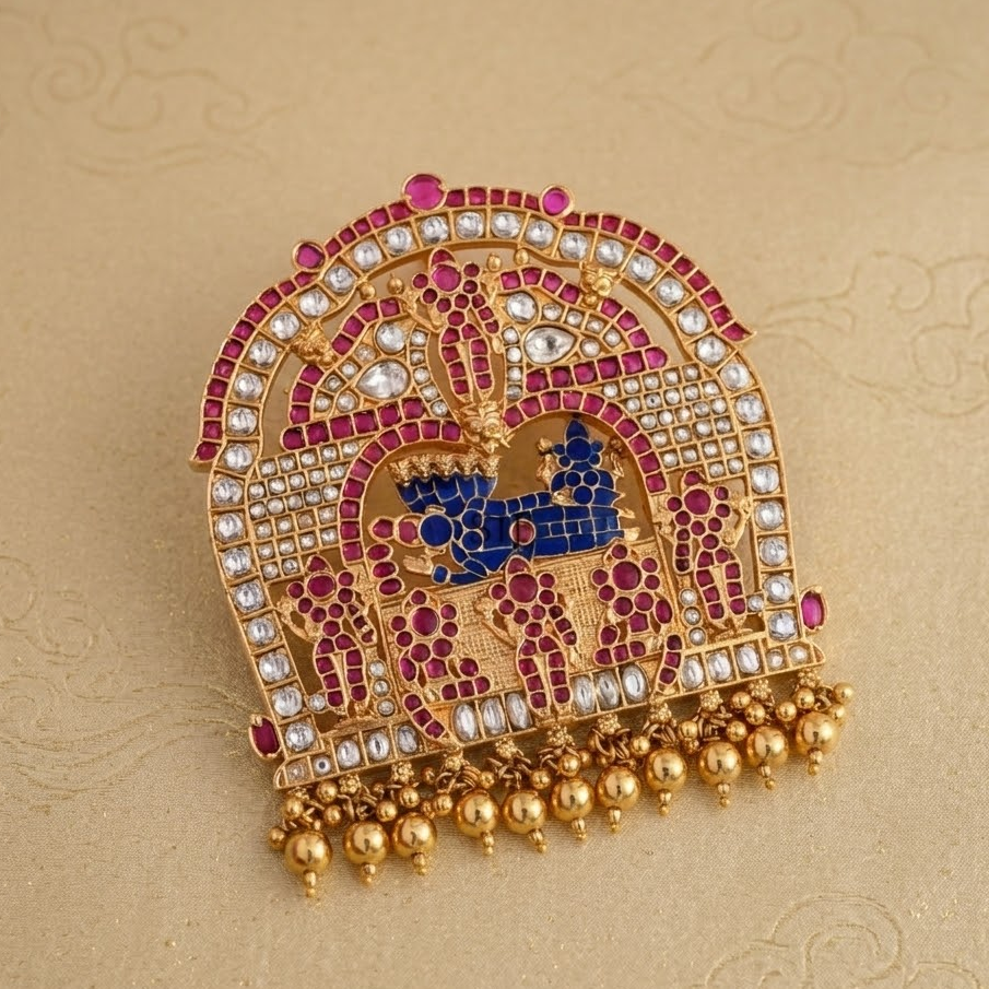 Lord Ranganathar Kemp stone pendant