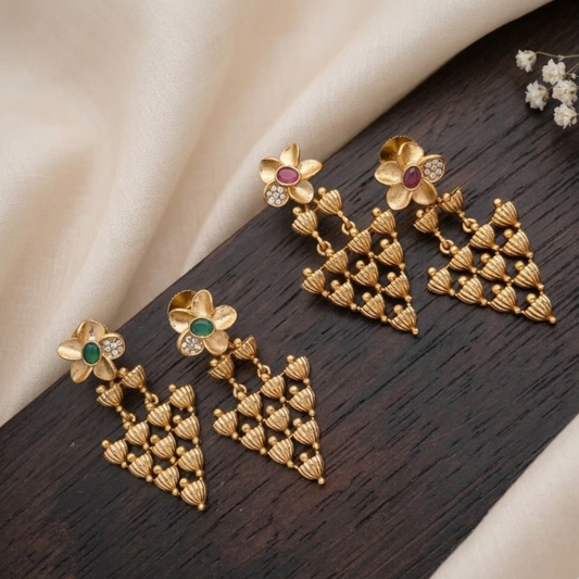 Flower stone lightweight earring