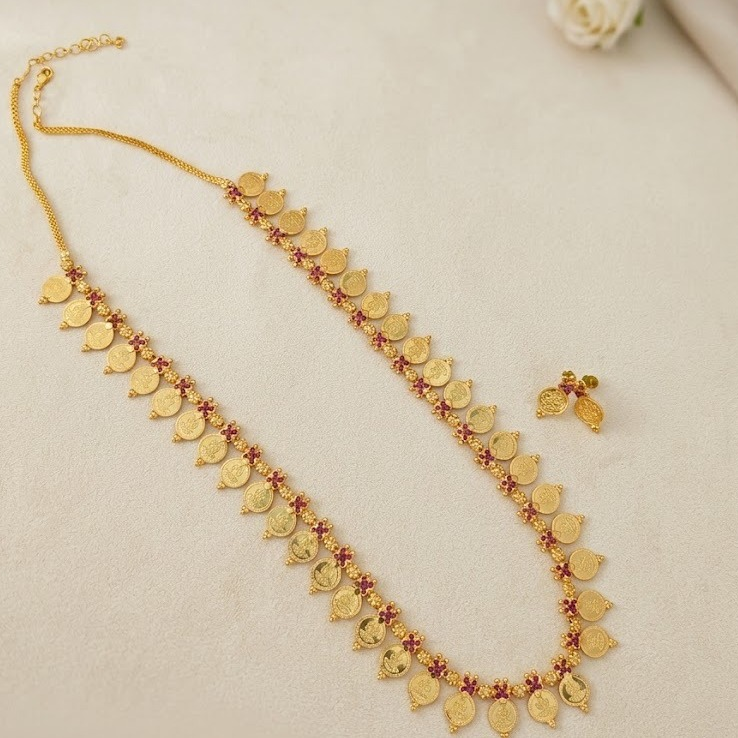 Long Kasu Coin mala necklace