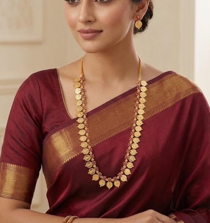 Long Kasu Coin mala necklace