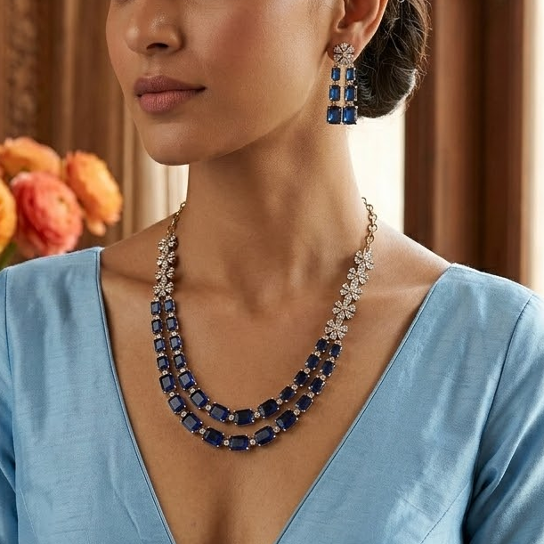 layer  2 line ad necklace set