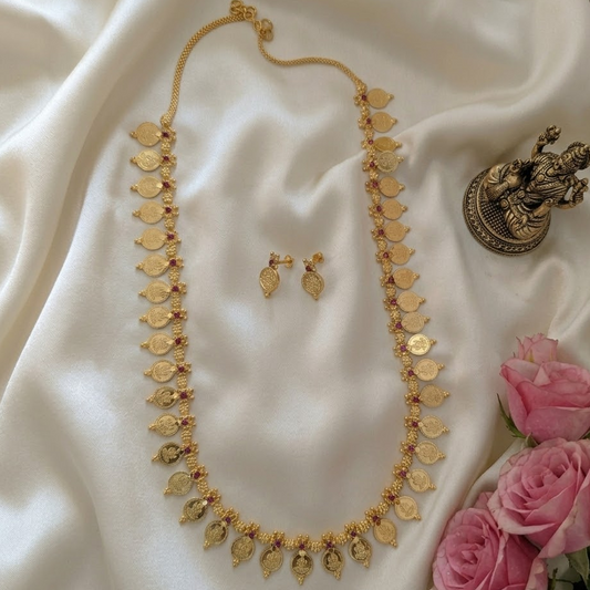 Long Kasu Coin mala necklace