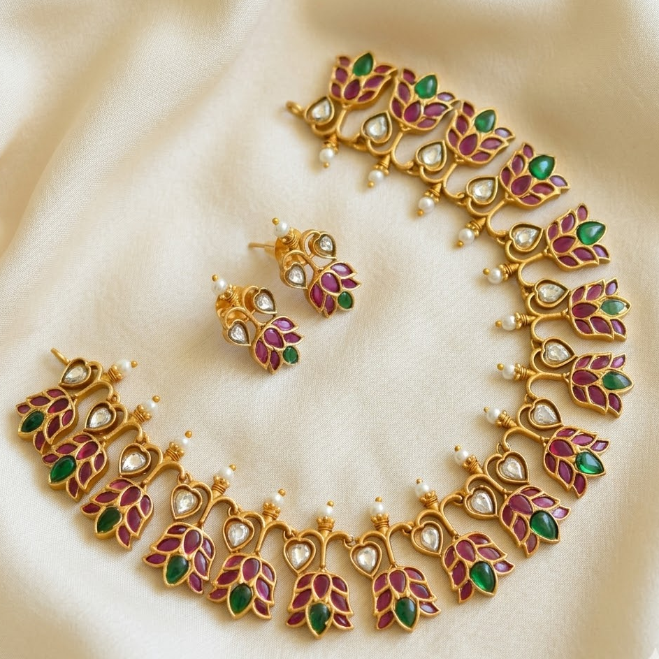 Stunning kemp lotus design necklace