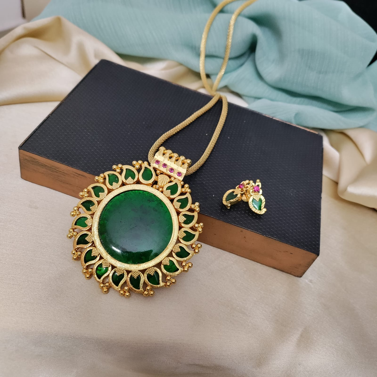 Pendant Chain - microplated mango kerala pendant chain - Green