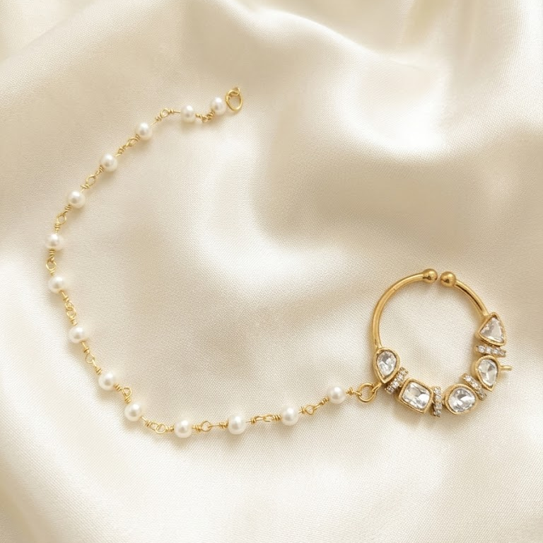 Polki stone Nosepin / Septum ring