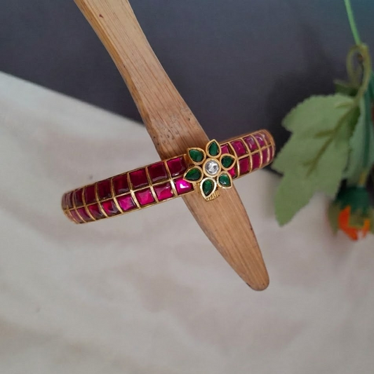 Jadau kundan bangle screw type