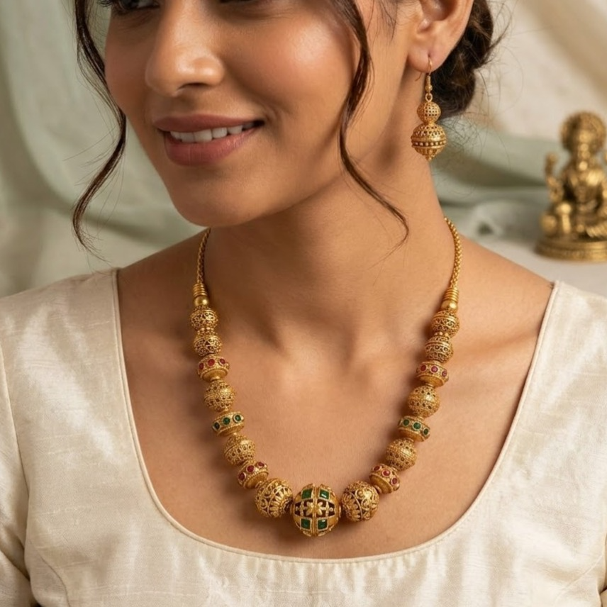 Ball beaded necklace