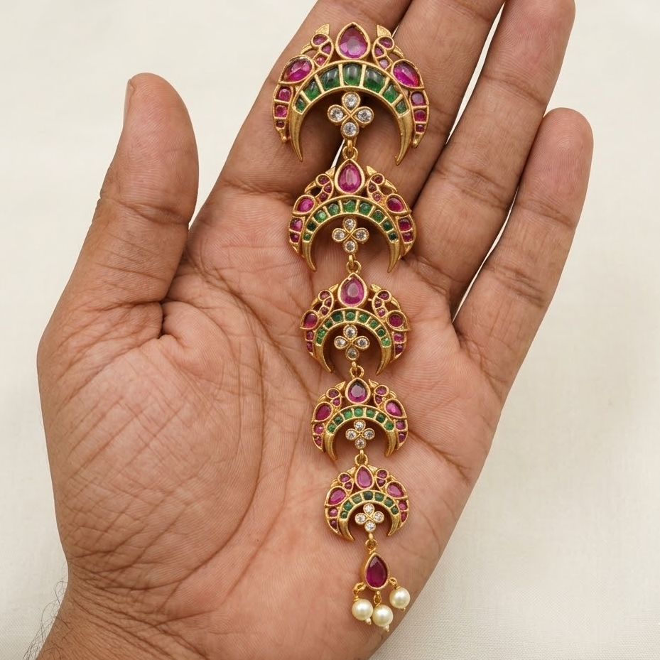 Kemp stone peacock hair pin