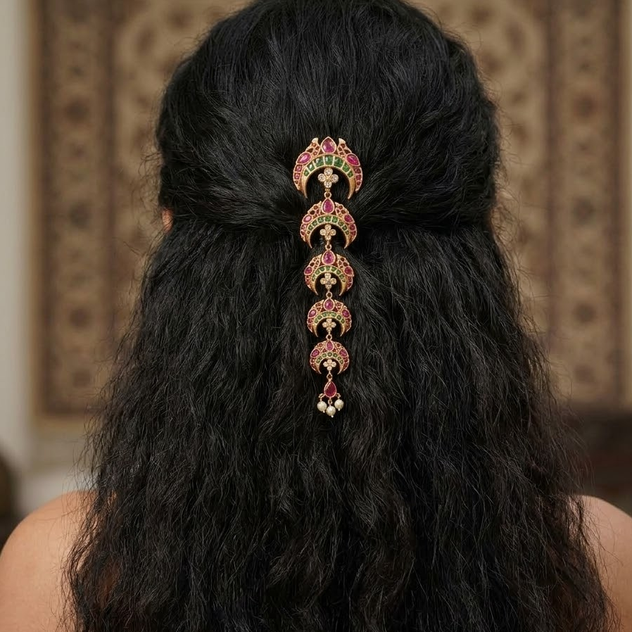 Kemp stone peacock hair pin