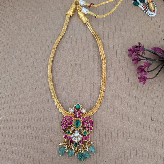 Gandaberunda Jadau kundan pendant choker