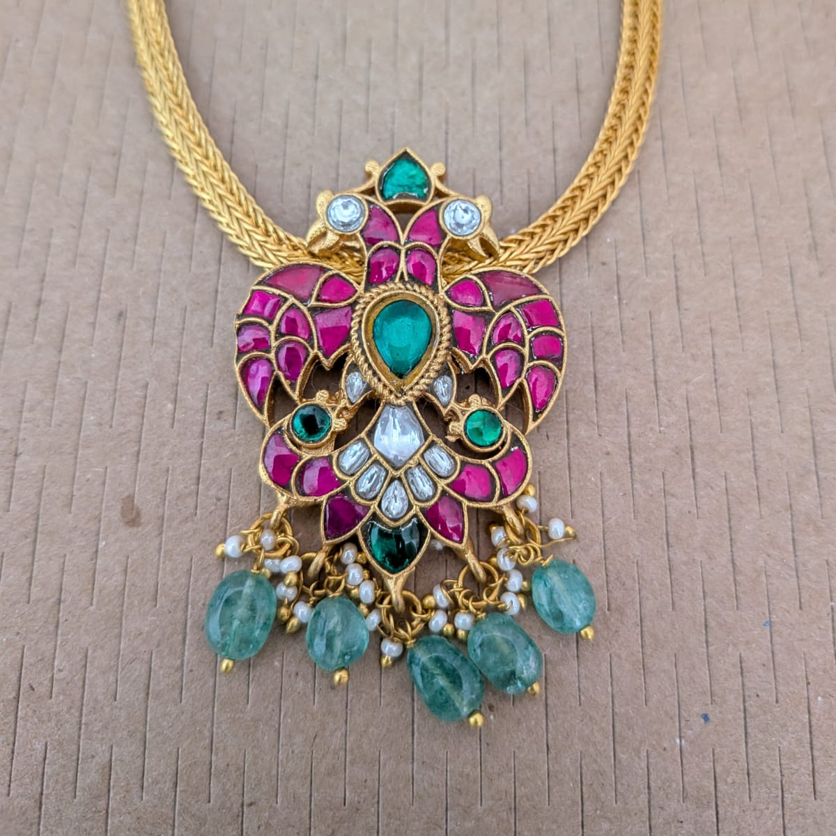 Gandaberunda Jadau kundan pendant choker