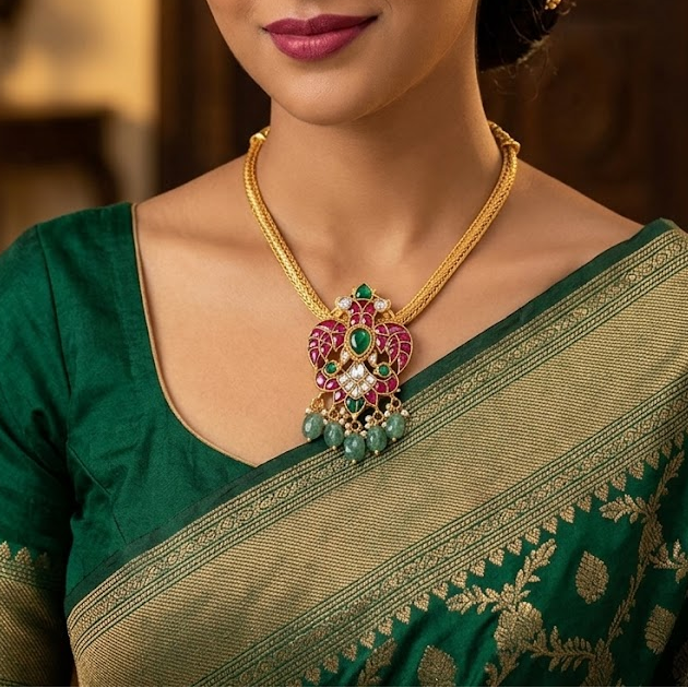 Gandaberunda Jadau kundan pendant choker
