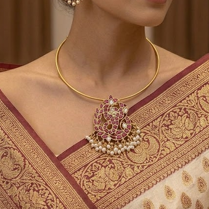 Jadau kundan Ganesha pendant Hasli