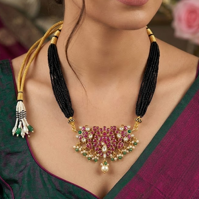 Jadau golden chocker set