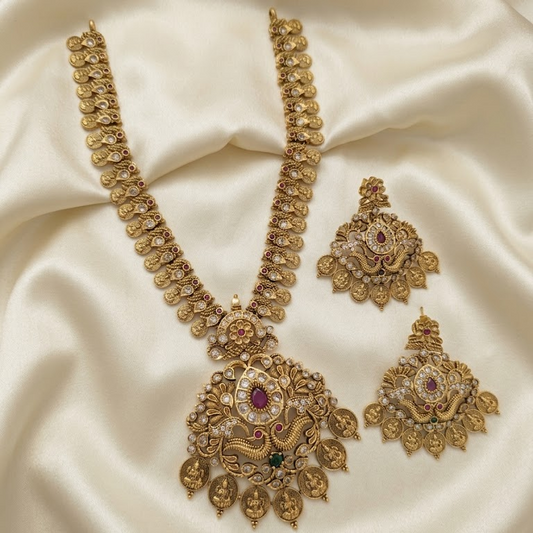 Lakshmi coin mid length necklace set