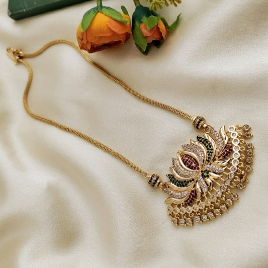 Pendant Chain - Lotus microplated long chain