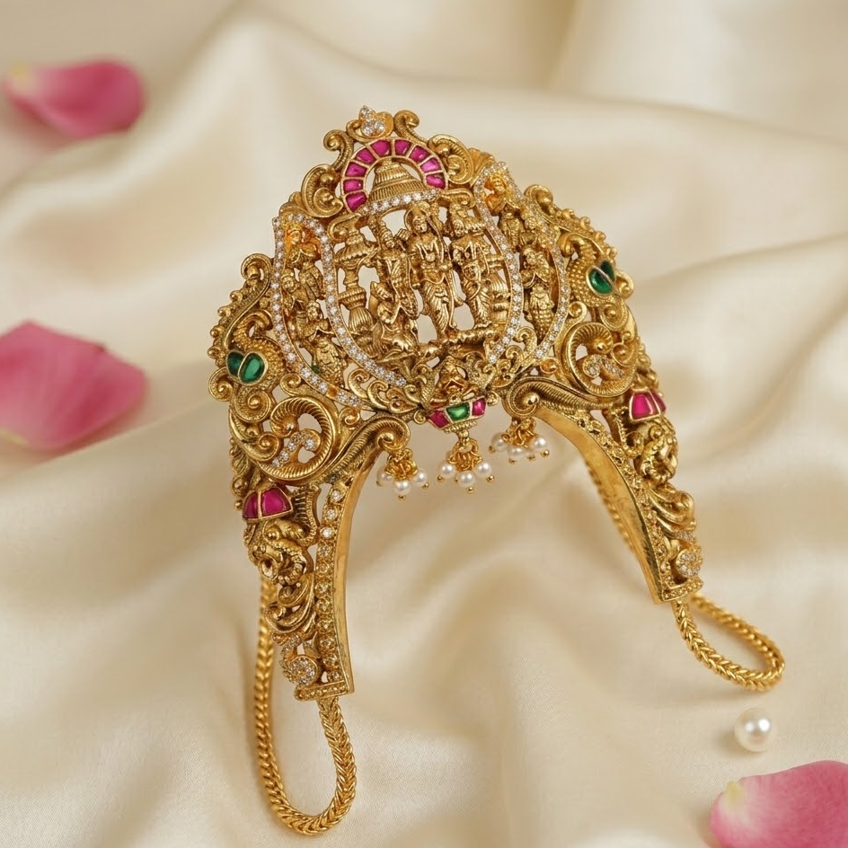 Antique Ram parivar  Sita Kalyanam Jadau kundan bridal Vanki / Armlet / Bajuband