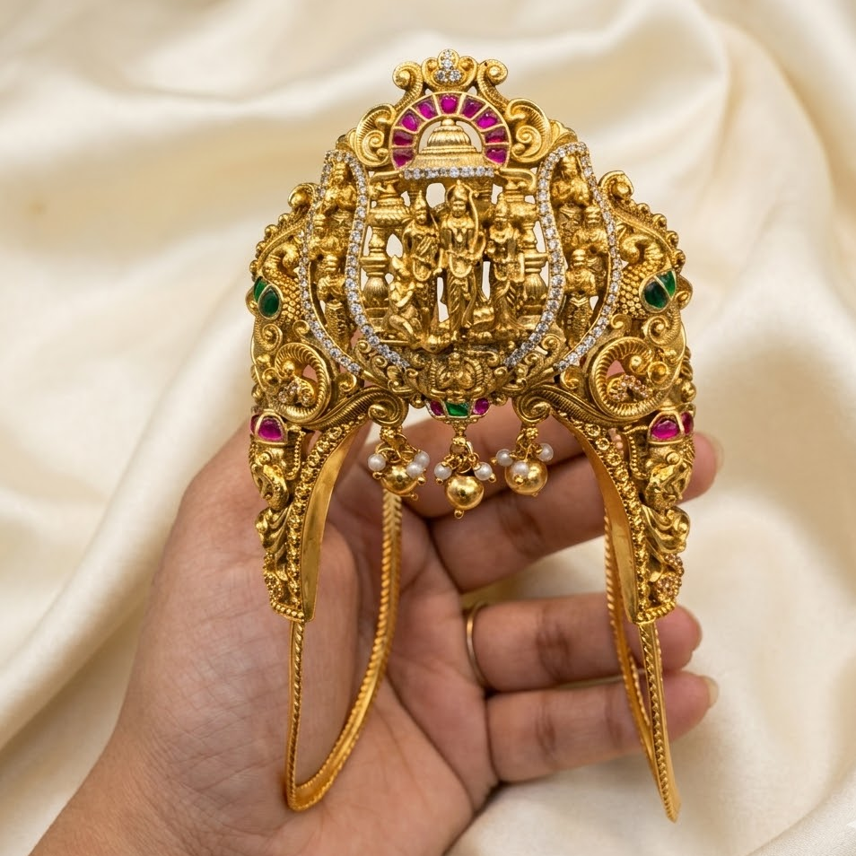 Antique Ram parivar  Sita Kalyanam Jadau kundan bridal Vanki / Armlet / Bajuband