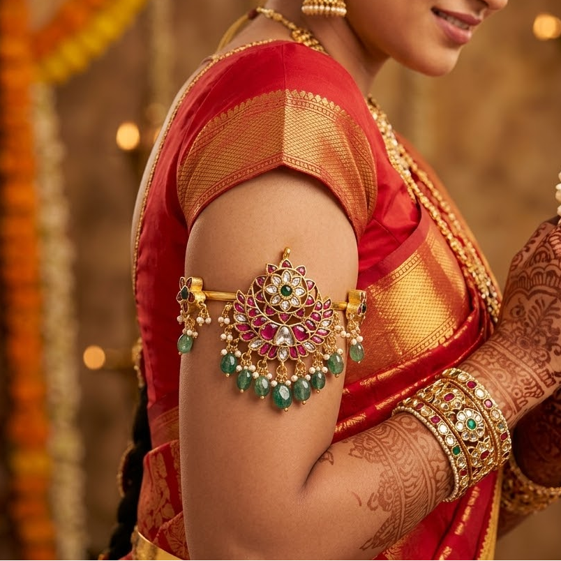 Jadau kundan floral armlet/Vanki/Bajuband